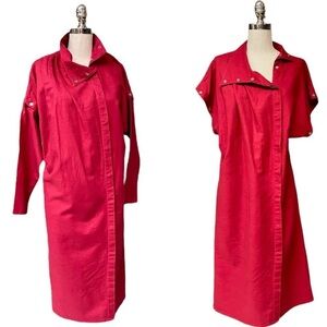 Vintage 80s Ann Tjian for Kenar Convertible Sleeve Western Dress, Medium